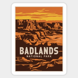 Badlands National Park Retro Travel Souvenir Poster Sticker